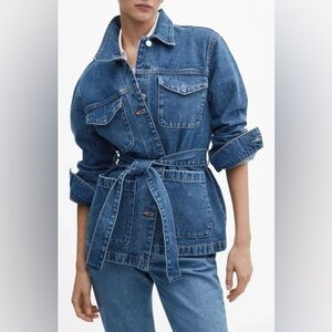 Mango Denim Jean Tie Jacket